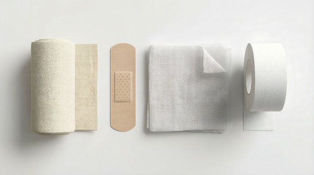 Medical Dressing Supplies Set with Elastic Bandage Adhesive Plaster Gauze and Tape
