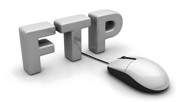 computer mouse and word on white background