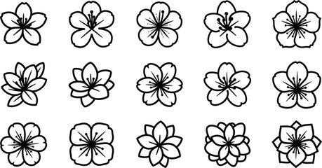 Black and white floral flowers floral patterns line simple decorative motifs © GR Graphics
