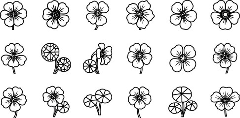 Black and white flower flowers line floral 2 simple minimalistic © GR Graphics