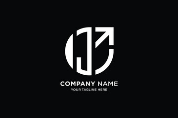 Fototapeta premium minimal letter j arrow logo vector design template