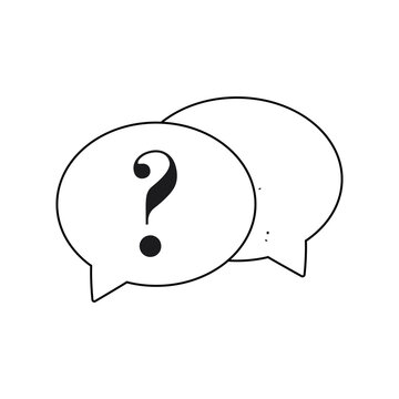 Two overlapping speech bubbles representing conversation and dialogue. Minimal outline chat icon ideal for messaging apps, discussion platforms, customer support interfaces, and communication UI syste