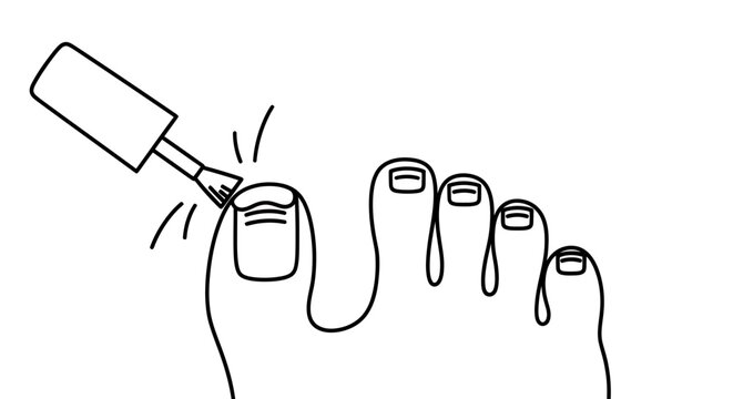 Minimalist line drawing of a hand and toes showing a tapping action.