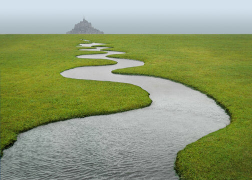 Mont Saint-Michel in der Normandie in Nordfrankreich, Frankreich, Europa