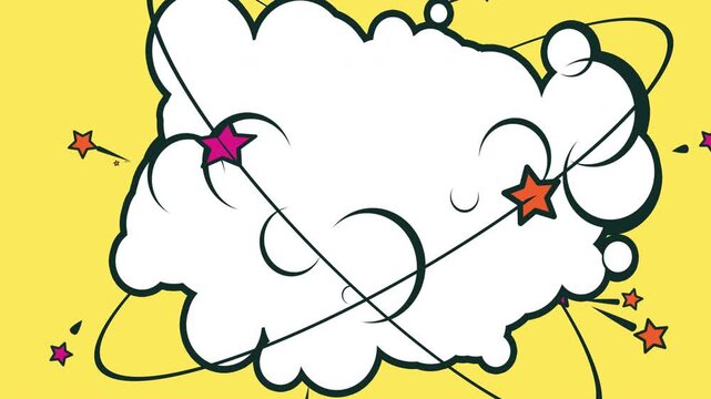 An animated pop art-style balloon for video or photo.