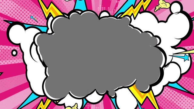 An animated pop art-style frame for video or photo.