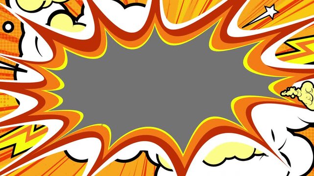 An animated pop art-style frame for video or photo.