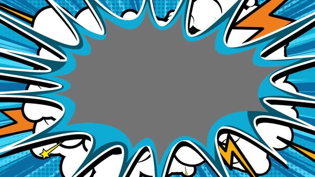 An animated pop art-style frame for video or photo.