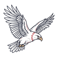 Obraz premium Majestic Bald Eagle in Flight with Wings Spread.