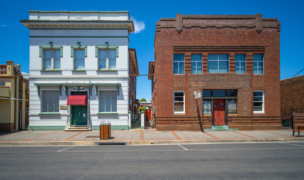 Two old Bank buildingS converted into a cafe and bookshop in Glen Innes, NSW
