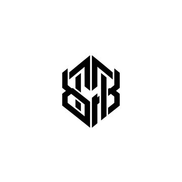 Monogram logo design with letters S T B in a hexagonal shape.