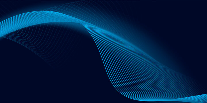 Abstract Technology blue curve, Modern tech banner, corporate business concept, hi-tech abstract background