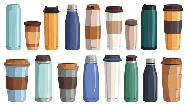 A collection of various insulated beverage containers (1)