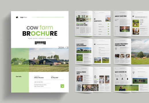 Cow Farm Agriculture Brochure Template