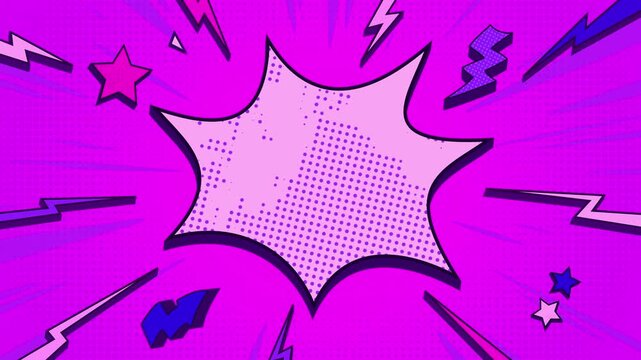 Pop art background with explosions and lightning