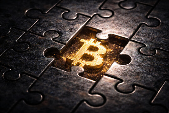 Bitcoin Symbol as a Missing Jigsaw Piece