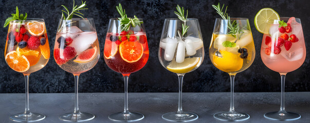 Refreshing summer cocktails and mocktails with fresh fruits