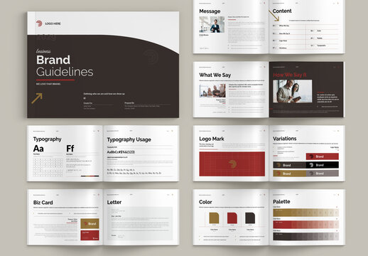 Modern Brand Guidelines Landscape Brochure Layout