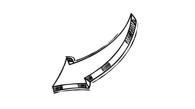 Hand-drawn animated arrow.