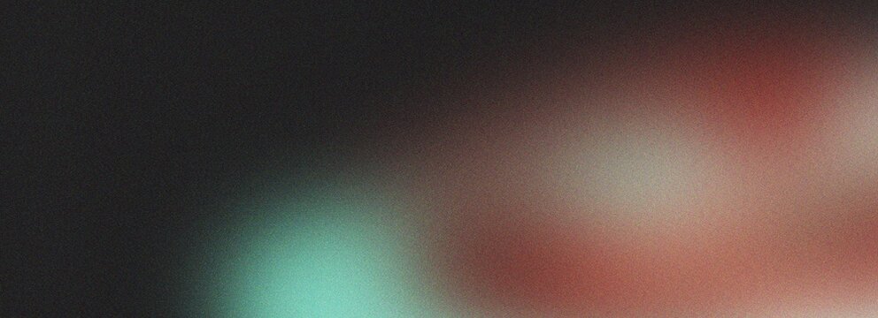 Dark moody light leak background featuring teal and orange bokeh on grainy black surface inspired by vintage night photography and retro film style