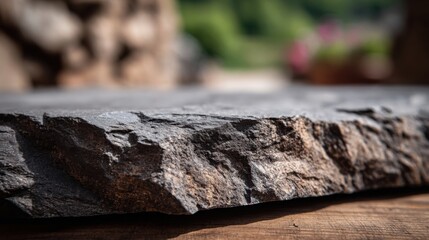 Fototapeta premium Rough Natural Cleft Slate Tile Surface Texture with Earthy Tones and Detailed Grain