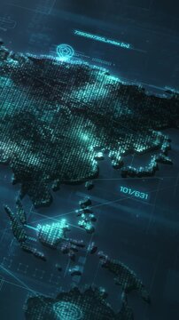 Asia digital map network connecting global data information