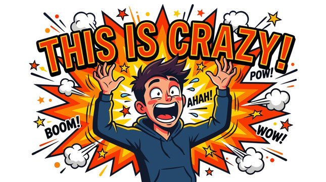 Young Man's Exaggerated Reaction To Something Crazy