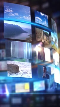 Digital media content streaming on a curved display