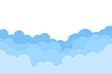 Fototapeta premium border blue clouds sky, transparent
