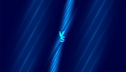 trendy versus vs screen blue banner with glowing light effect © starlineart