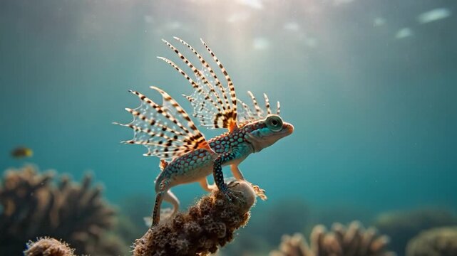 Scuba diving with marine life lizardfish.