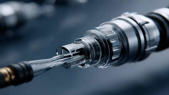 Industrial Connection: A detailed close-up of a complex industrial connector, showcasing its intricate design and robust construction.