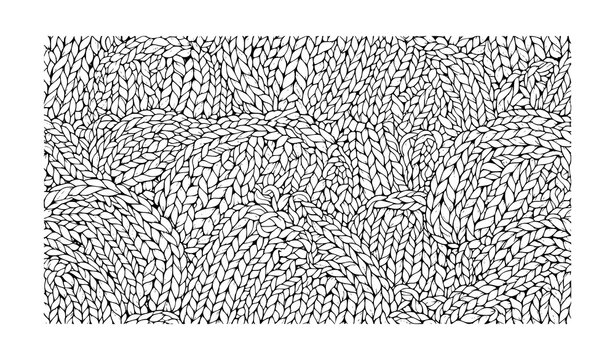 Black and White Chunky Knit Sweater Texture Seamless Pattern