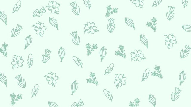 green floral doodle pattern with green flowers and leafy elements on pastel background perfect for wedding invitations spring cards or mothers day decoration, girls event