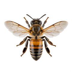 Close up view of a honey bee with transparent wings and... isolated on a transparent background