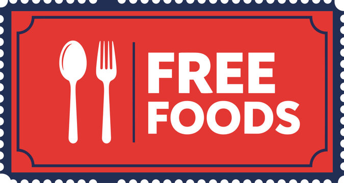 Free foods coupon ticket template with spoon and fork icon stylish restaurant promotional voucher banner vector design