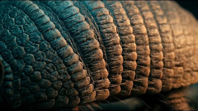 Close-up of Armadillo Shell: A Detailed Look at Texture and Pattern.