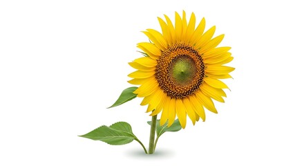 Obraz premium Vibrant Sunflower on White Background Isolated.