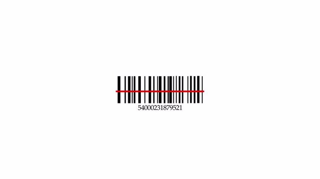 product bar code laser beam barcode scanning motion graphic animation in 4K animation transparent background with alpha channel