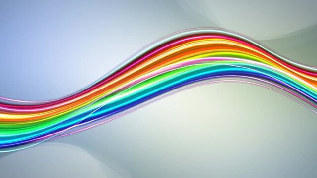 Vibrant rainbow colored wavy lines on gradient background