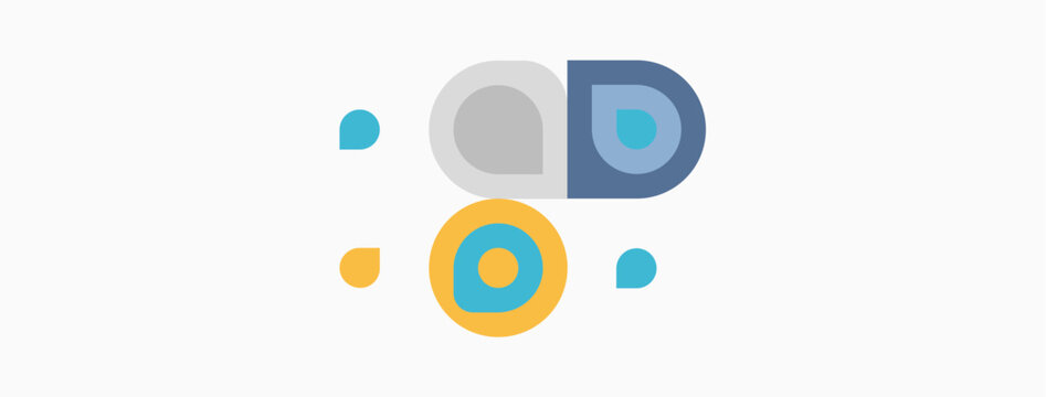 Abstract colorful shapes form playful face. Circles, gray oval suggest eyes, mouth. Minimalist design, simple composition.