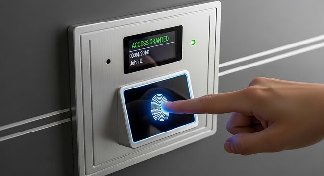 Futuristic Access Control Touch Fingerprint Interface