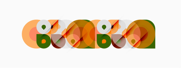 Abstract owls design. Overlapping shapes create stylized bird forms. Warm colors dominate composition. Simple, modern illustration.