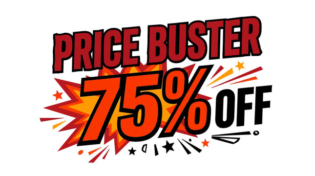 Price Buster Sale Banner with 75% Off
