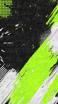 Abstract grunge background with neon green paint strokes