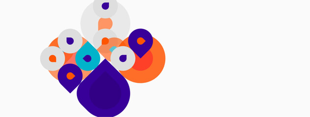 Obraz premium Abstract colorful circles overlap, creating playful composition. Shapes vary sizes, hues, offering modern aesthetic.