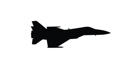 A dark jet fighter plane in profile a striking silhouette © SAKINA