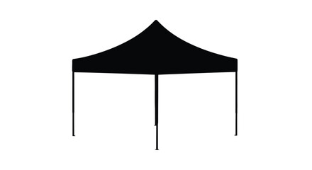 Black canopy tent isolated on white a striking silhouette © SAKINA