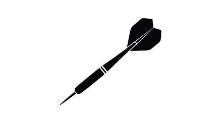 A black dart with a pointed tip depicted as a silhouette
