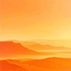 Obraz premium A serene desert landscape at sunset with orange hues